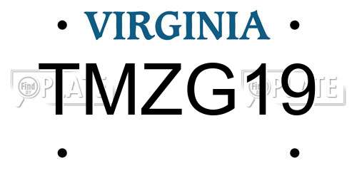 TMZG19 Virginia License Plate