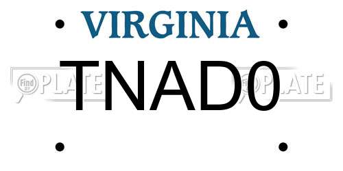 TNAD0 Virginia License Plate