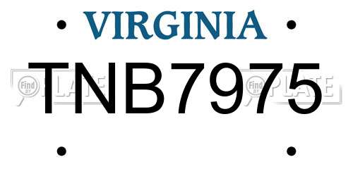 TNB7975 Virginia License Plate