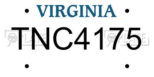 TNC4175 Virginia License Plate