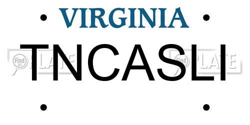 TNCASLI Virginia License Plate