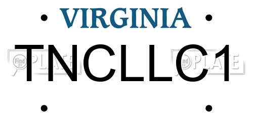 TNCLLC1 Virginia License Plate