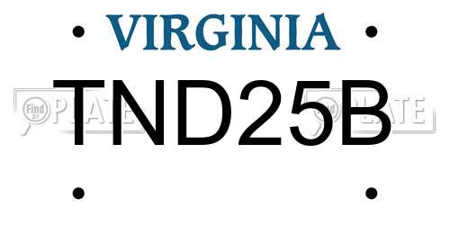 TND25B Virginia License Plate