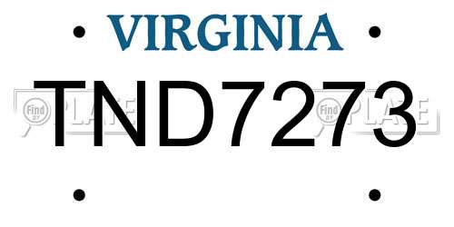 TND7273 Virginia License Plate