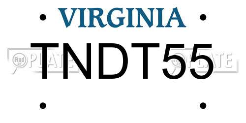 TNDT55 Virginia License Plate