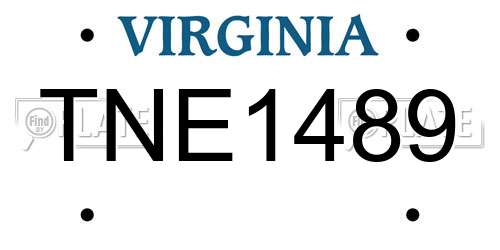 TNE1489 Virginia License Plate