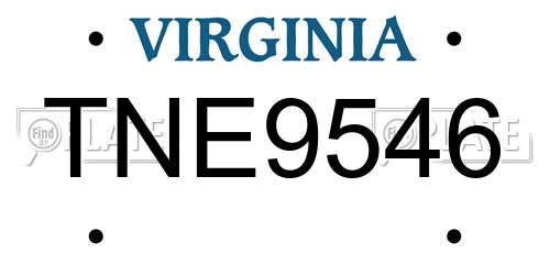 TNE9546 Virginia License Plate