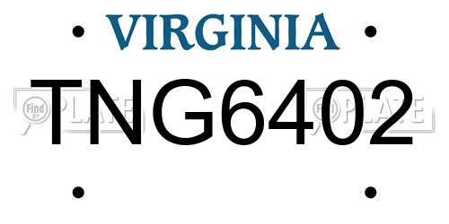 TNG6402 Virginia License Plate