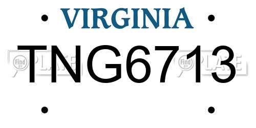 TNG6713 Virginia License Plate