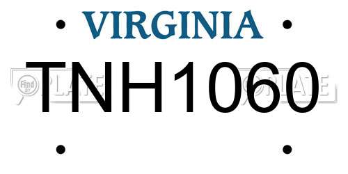 TNH1060 Virginia License Plate