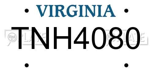 TNH4080 Virginia License Plate
