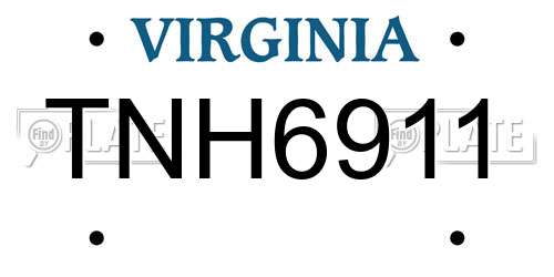 TNH6911 Virginia License Plate