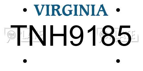 TNH9185 Virginia License Plate