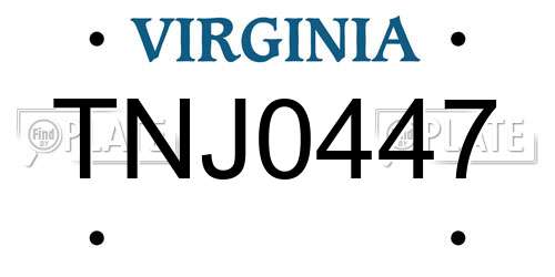TNJ0447 Virginia License Plate