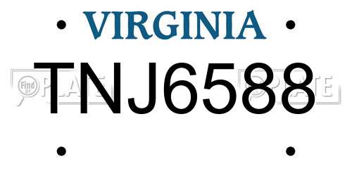 TNJ6588 Virginia License Plate