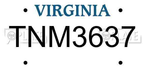 TNM3637 Virginia License Plate
