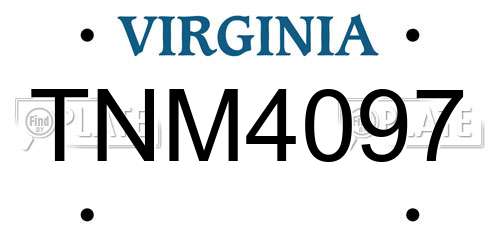 TNM4097 Virginia License Plate