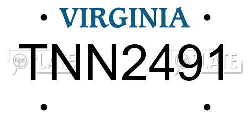 TNN2491 Virginia License Plate