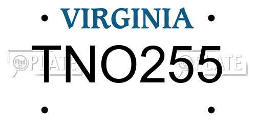 TNO255 Virginia License Plate