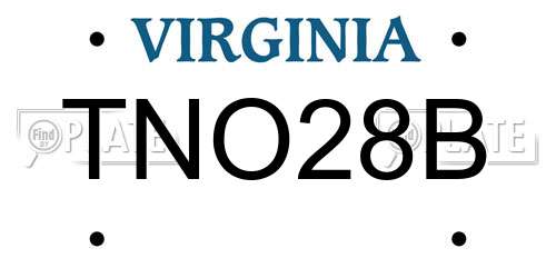 TNO28B Virginia License Plate
