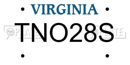 TNO28S Virginia License Plate