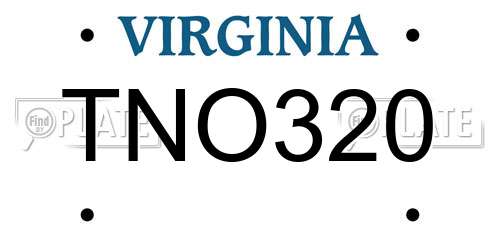 TNO320 Virginia License Plate