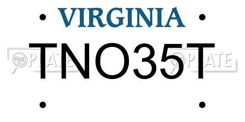 TNO35T Virginia License Plate