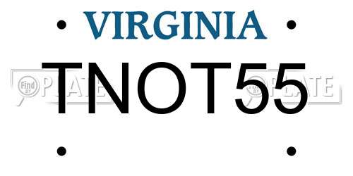 TNOT55 Virginia License Plate