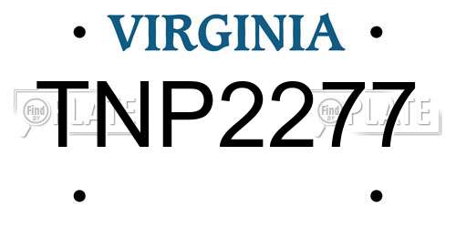 TNP2277 Virginia License Plate