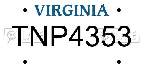 TNP4353 Virginia License Plate