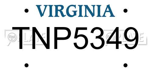 TNP5349 Virginia License Plate
