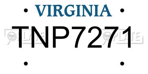 TNP7271 Virginia License Plate