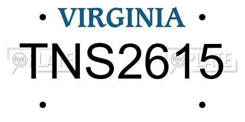TNS2615 Virginia License Plate