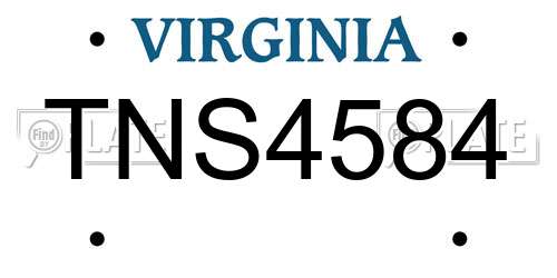 TNS4584 Virginia License Plate
