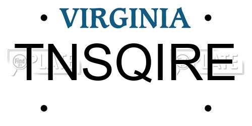 TNSQIRE Virginia License Plate