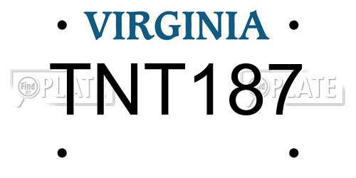 TNT187 Virginia License Plate