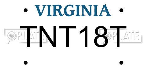 TNT18T Virginia License Plate