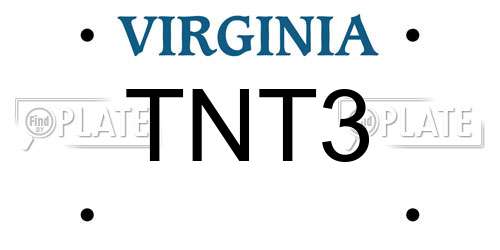TNT3 Virginia License Plate