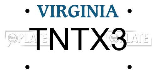 TNTX3 Virginia License Plate