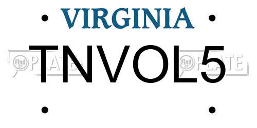 TNVOL5 Virginia License Plate