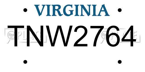 TNW2764 Virginia License Plate