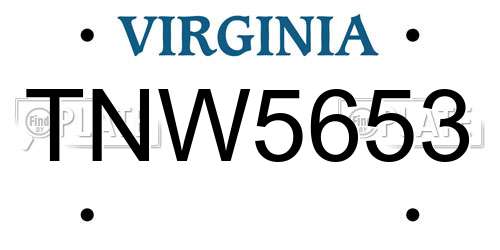 TNW5653 Virginia License Plate