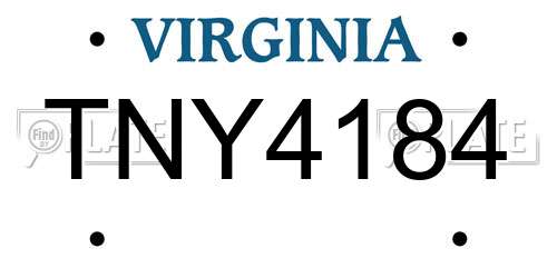 TNY4184 Virginia License Plate