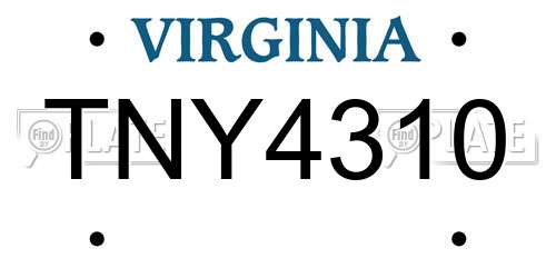 TNY4310 Virginia License Plate