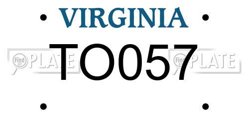 TO057 Virginia License Plate