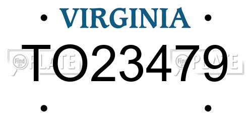 TO23479 Virginia License Plate