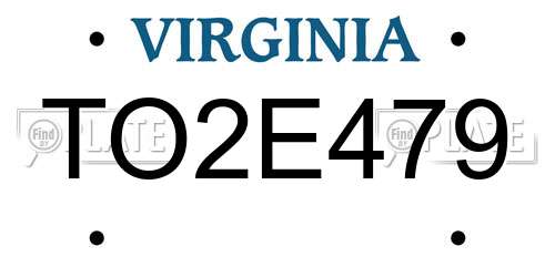 TO2E479 Virginia License Plate