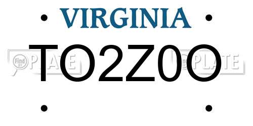 TO2Z0O Virginia License Plate
