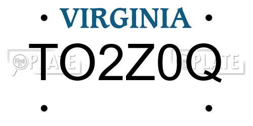 TO2Z0Q Virginia License Plate