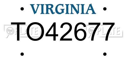 TO42677 Virginia License Plate